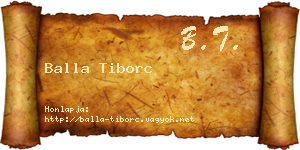 Balla Tiborc névjegykártya
